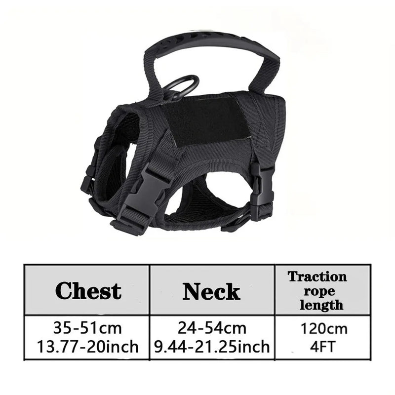Tactical Cat Dog Harness Leash For Working Adjustable Pet Vest Harness Soft Mesh Training Puppy Straps with Handle For Large Cat