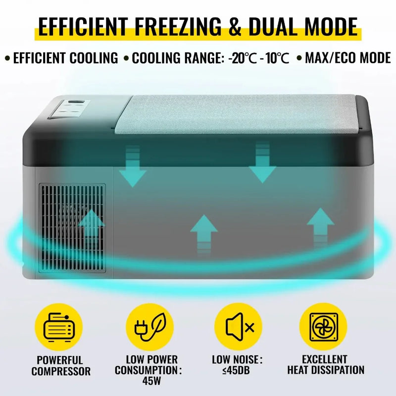 Mini Fridge Refrigerator Portable Car Freezer 15L Compressor Cooler