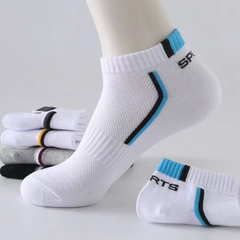 5pairs Men's Fashion Sports Socks, Striped Cotton Sweat | SAMAG