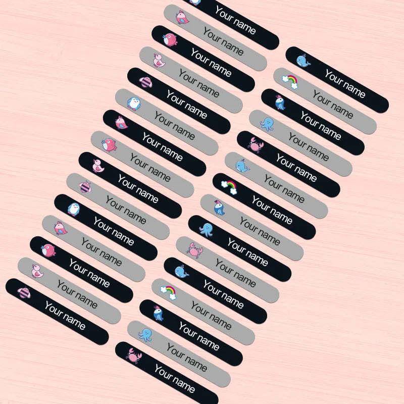 Custom Name Stickers for Water Bottles & School Supplies - Personalized Durable Labels with Colors, Waterproof & Eco-Friendly