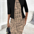 Printed Design Autumn and winter styles Geometric Print Pattern Design casual style dress suit