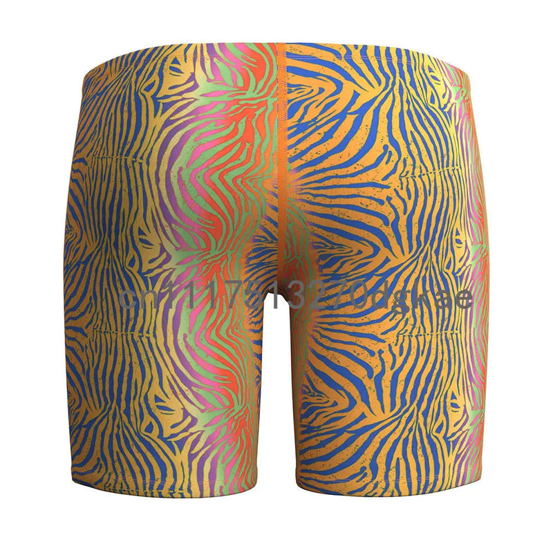 SEOBEAN Men‘s Long Swim Trunks Zebra Print Quick Dry | SAMAG