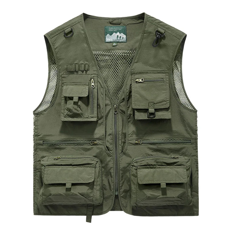 Men's Fishing Vest Breathable Multi Pocket Outdoor Mountaineering Cycling Camping Travel Photography Men's Sports Vest