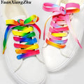 1Pair Colorful Shoelaces Rainbow Gradient Print Flat Shoe laces Chromatic Colour Sneakers Shoelace 80/100/120/150CM