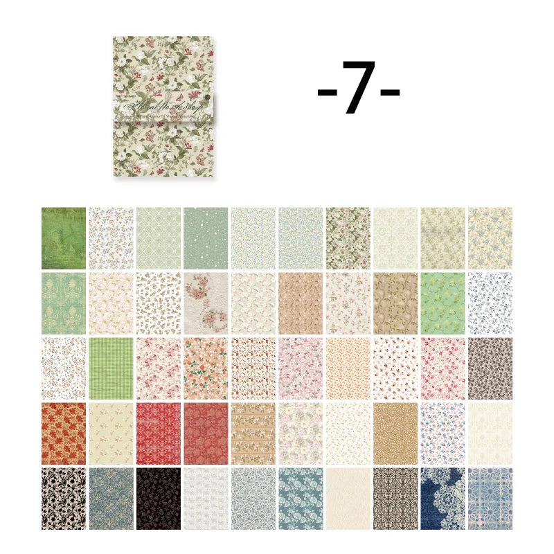 Mr. Paper 100pcs/book Vintage Character Message Card Beautiful Flowers European Style Hand Account Material Memo Pad
