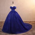 Wedding Dress Shiny Classic Boat Neck Bridal Party Gown - View 14 | SAMAG