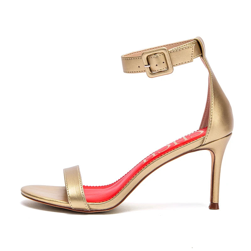 CHCH Business High Heels 2026 Women's New One Word Sandals Simple Fashion Party Wedding Shoes 8cm