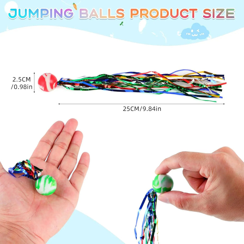 Comet Balls Bouncy with Colorful Streamers Mini Rubber | SAMAG