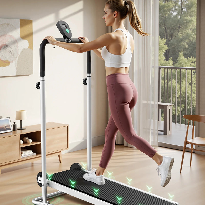 AKLUER Foldable Compact Non - Electric Treadmill - Dual - View 3 | SAMAG