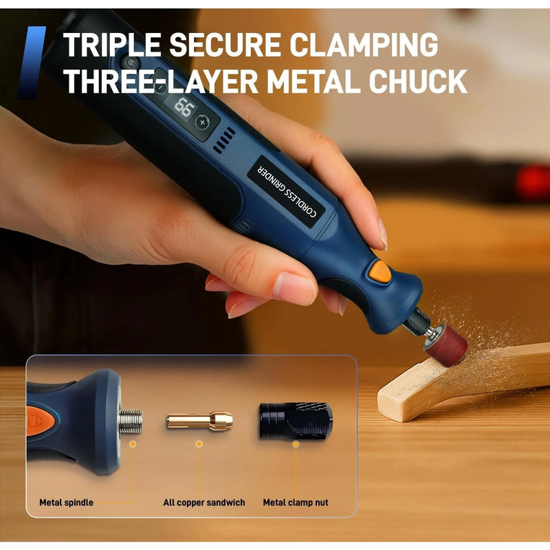 Cordless Rotary Tool Kit Mini, 7.4V 12 - Speed Power USB Rechargeable, for DIY Crafts, Wood Carving - View 5 | SAMAG