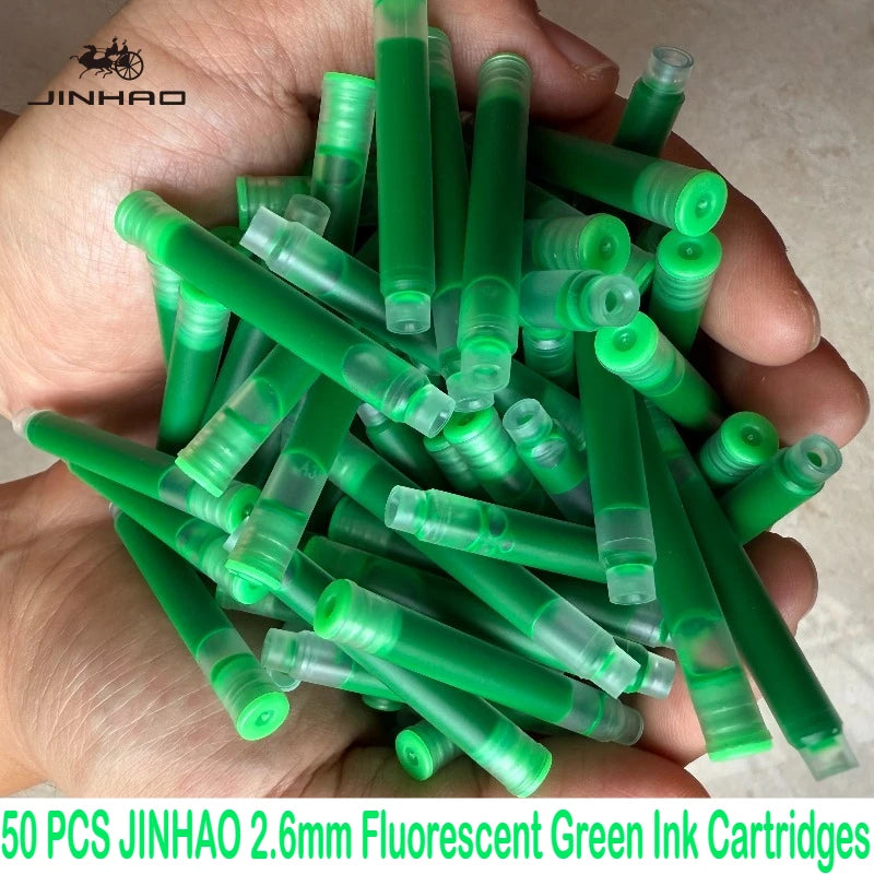 50/12 PCS JINHAO 12 Colors 2.6mm/3.4mm Fountain Pen Ink Cartridges For Majohn Hongdian Stationery School Office Supplies