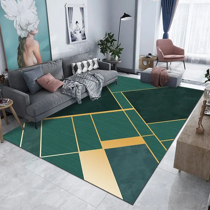 Modern Luxury Rugs Living Room Decoration Home Large Carpet for Bedroom Children's Room Decor Floor Mats Green Porch Doormat
