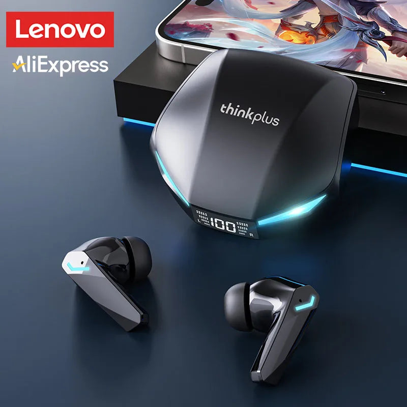 Choice Lenovo XT53 Earphone Wireless Bluetooth 5.4 Headphones Low Latency Gaming Headset Noise Reduction LED Display Earbuds New