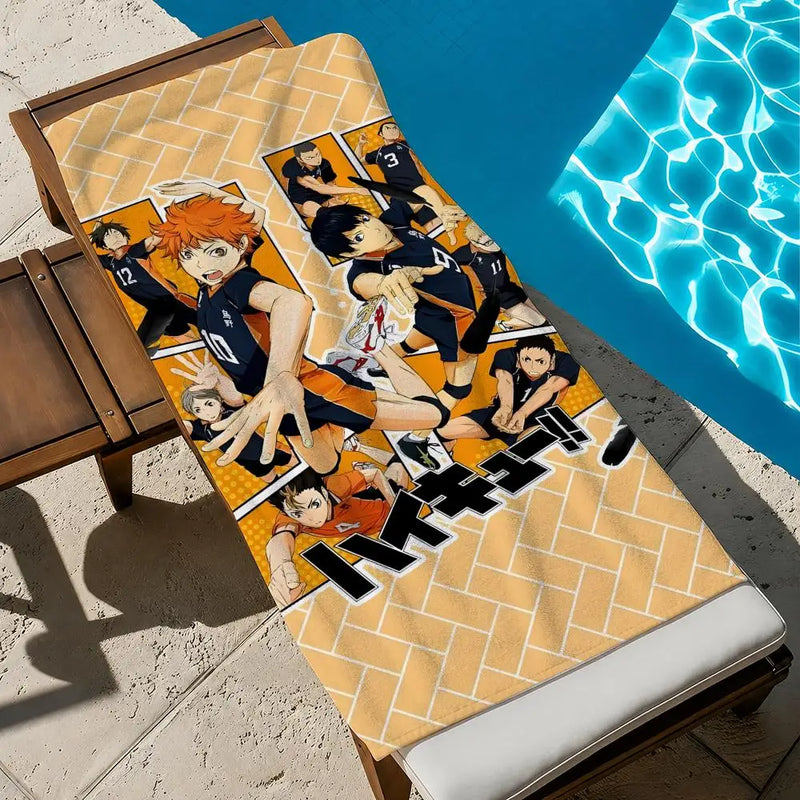 Anime Haikyuu!! Towel Towel Soft Pool Gift For Travel Gym Shower Cool Camping Quick Dry Sports  Large Beach Towel