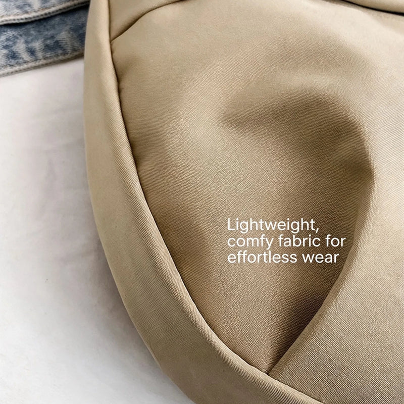 Nylon Hobos Crossbody Bags Solid Casual Zipper Bags 2024 Fashion High Capacity Solid Color Single Shoulder Totes Bag