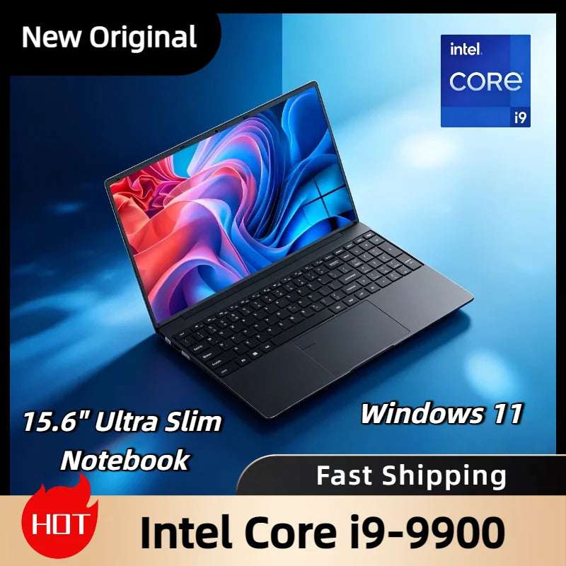 2026 15.6 Inch Ultra Slim Laptop Windows 11 Intel Core i9 9900 32GB RAM 2TB SSD 1920x1080 HD Gaming Gamer Office