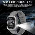 2026 New Men Smart Watch HD Bluetooth Call Sleep Heart Rate Health Monitoring Outdoor LED Flashlight Waterproof Sports Smartwatc