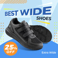 FitVille Men'S Diabetic Shoes Extra Wide 4E Senior Shoe Relieve Neuropathy Suitable For Swollen Foot Pain With Arch Support