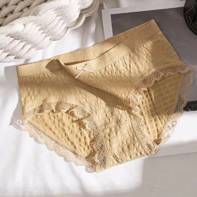 Charming lightweight lace underwear featuring a bowknot for women ideal for home relaxation and casual outings
