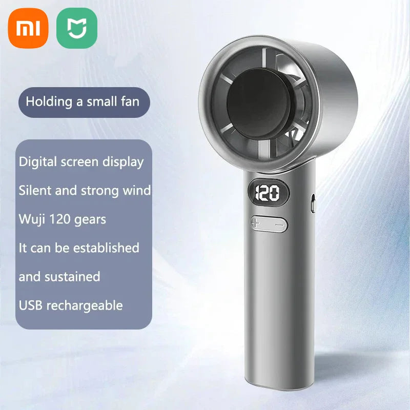 MIJIA Handheld Mini Fan 120 Speed Portable Bladeless Desktop Fan Rechargeable Instant Cooling With Ice Mode For Men Women 2026
