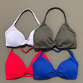 Sports Strappy Bra Yoga Underwear Women Gym Top Running Exercise Backless Bra High Support Active Wear Fitness Workout Halter