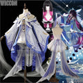 Damselette Columbina Game Genshin Impact Cosplay White Purple Dress Lolita Girl Woman Wig Headwear Halloween Cos Comic Con Suit
