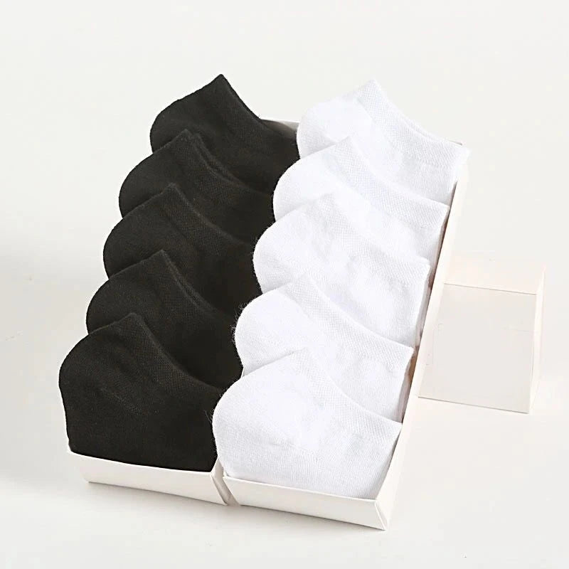 5/10 /20/30 Pairs Unisex Casual Plain Color Boat Socks | SAMAG