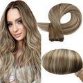 Full Shine Human Hair Weft Extensions Hair Bundles 100g Ombre Blonde Color Sew in Silky Straight Remy Skin Double Weft For Salon