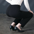 Women's Black Stretch Suit Pants, Fashion Purple Slim - View 4 | SAMAG