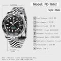 Top PAGANI DESIGN PD1662 Men GMT Automatic Mechanical Watch Black Ceramic Bezel Sapphire Glass 100M Waterproof Jubilee Stainless Steel Bracelet Sports Diver Wristwatch Reloj Hombre+gift box