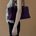 Women First Layer Cowhide Boston Bag Daily Commute Shoulder Bag For Work Casual Daily Outfit