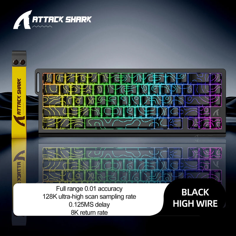 ATTACK SHARK X68HE X68Pro He Magnetic Mechanical Keyboard for Pro Gaming 0.01mm Rapid Trigg 8000Hz SOCD/Rs 0.125ms 128K Rate