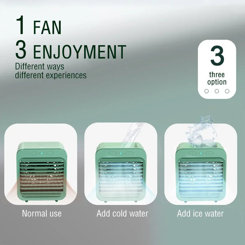Portable Air Conditioner Fan USB Desktop Fan Rechargeable Mini Air Humidifier Cooler Table Cooling Mist Fan for Office Home