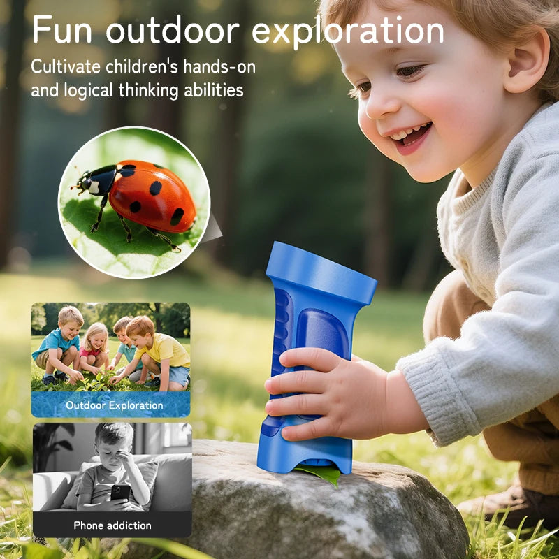 Digital Microscope for Kids Mini Microscope Camera with 2.4" IPS Screen 1000x Zoom Portable Children Microscope Birthday Gift