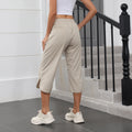 Women Casual Cropped Capris Cargo Pants, Outdoor Lightweight Capris Yoga Flared Pants, Breathable Quality Sweatpants
