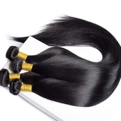 26 28 30 Inch Human Hair Extensions 3/4 Bundles Straight Human Hair Bone Straight Human Hair Weavings Natural Black Wholesale