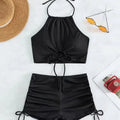 Summer Black Swimsuits Tankini Set Female Swimwear Sports | SAMAG