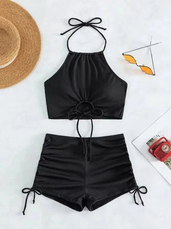 Summer Black Swimsuits Tankini Set Female Swimwear Sports | SAMAG