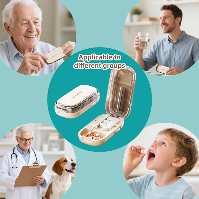 Tablet Divider Tablet Cutter with Storage Compartment for Small and Large Tablets Multiple Pill Cutters for Travel & Pets Daily
