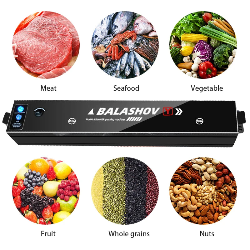 220V Electric Vacuum Sealer Packaging Machine with Free 15pcs Vacuum Bags Machine Household Black Food Vacuum Sealer