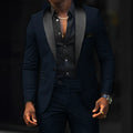Men's slim-fit Suit 2-piece Wedding Groom Tuxedo Shawl | SAMAG
