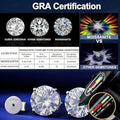 ESKEEM Moissanite Stud Earrings for Women Men D Color VVS1 Round Cut 925 Sterling Silver 18K Gold Plated - Visuel 3 | SAMAG