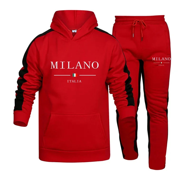 Mens Tracksuit Printing Casual Hooded Sweatshirt 2 Piece Set Daily Jogging Clothing Sports Suit Streetwear - View 5 | SAMAG