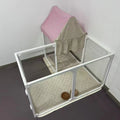 DIY Dog Playpen Puppy Cat Rabbit Ferret Transparent Pet Pen Easy Assemble Whelp Crate Kennel Cage Enclosure with Wheels