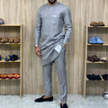 African Traditional Dress Men's Suit Long Sleeve Ethnic Style Printed Patchwork Shirt Casual Pants 2 Piece - View 8 | SAMAG