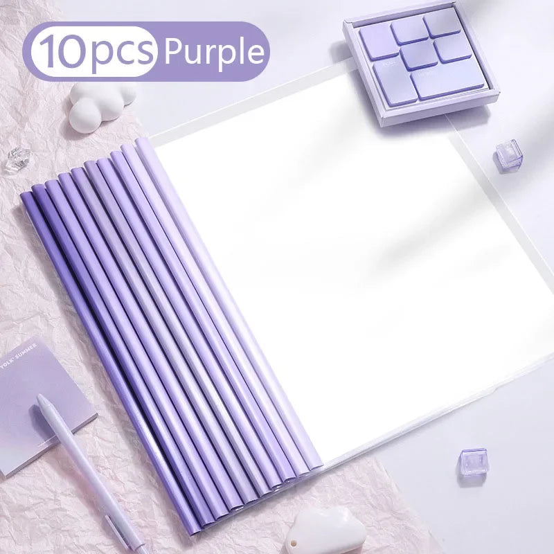 10pcs Transparent File Document Thicken Draw Rod A4 Folder Test Paper Storage Bag Clip Office Folder Organizer Office Supplies