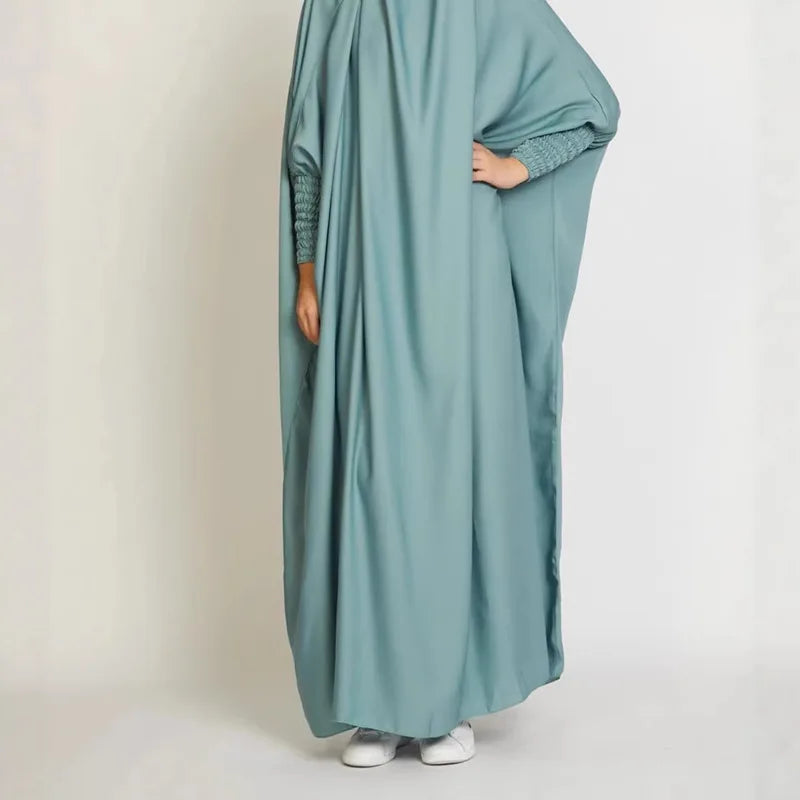 Women One-Piece Hooded Prayer Dress Smocking Sleeve | SAMAG