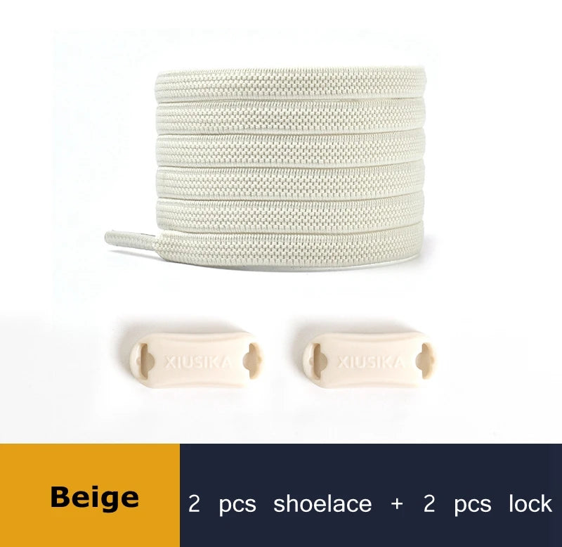 Elastic Shoe Laces Buckle Lock No Tie Shoelaces Sneakers Flat Woven Shoelace without Ties Kids Adult Rubber Bands for Shoes