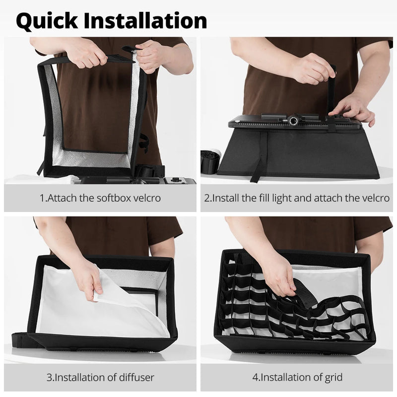 AMBITFUL LED Video Soft Light Diffuser Honeycomb Grid Softbox for Godox LEDP260C LED Video Light (Softbox Only) ﻿