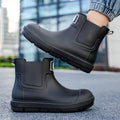 Men's Short-Tube Non-Slip Rain Boots, Fashionable Low-Top Water Shoes, Pvc One-Piece Molded Rain Boots, Waterproof Shoes for Farm Work